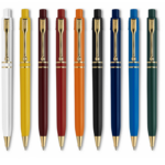 Klassisk reklame kuglepen med flotte guld detaljer.